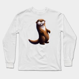 Cute Otter Drawing Long Sleeve T-Shirt